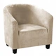 Чохол на клубне крісло, еластичний велюр, оксамит Ubieramy-meble бежевий (22E13) - изображение 1
