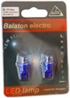 Лампа диодная б/ц 12 В повторителей поворотов, стопов 0.1 Вт голубая T10 Balaton W2.1x9.5d (1-конт.), к-т (2 шт.) - изображение 1