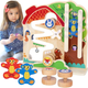 Tablica edukacyjna drewniana Tooky Toy Labirynt tor 2w1 (6972633378419) - obraz 6