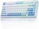 Механічна бездротова (Bluetooth + 2,4G) клавіатура з HOT SWAP AULA F75 RGB Reaper switch Mac/Win УКР/АНГЛ WHITE/BLUE (F75WBLU) - изображение 1