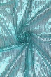 Ткань с пайетками на сетке бирюзовый 140см 180г/м2 1пог.м(250-05) - изображение 1