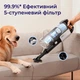 Вертикальный аккумуляторный беспроводной пылесос без мешка LEVOIT LVAC-200, Автономия 50 мин., LED подсветка, 180W, Емкость 0.75 л, HEPA фильтр 5 ступеней, БЕЛЫЙ - изображение 6