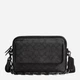 Сумка кросс-боди через плечо мужская из натуральной кожи Coach Charter Flap Crossbody Bag 24 In Signature Canvas CR712 Черная (195031356704) - изображение 1