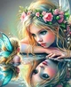 Набір алмазної мозаїки НА підрамнику з голограмними та фейрі даст алмазами АлМазка Ельфійка 40х50см АЛМр241 - зображення 1