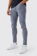 Джинси boohoo Super Skinny Stretch Ripped Knee Сірий 32 BMM57809 - изображение 1