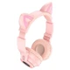 Навушники бездротові з мікрофоном Bluetooth Borofone BO18 Cat ear LED RGB підсвітка котячі вушка Pink - изображение 2