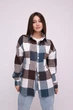 Рубашка женская Kraya теплая в клеточку оверсайз One size S-M шоколадно-зеленая - изображение 4