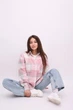 Рубашка женская Kraya оверсайз One size S-M в клеточку розовая - изображение 4