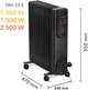 Масляный обогреватель Trotec TRH 25 E 2500W Black - изображение 16