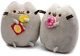 Набор мягких игрушек S&T Pusheen cat с Пончиком и с Чипсом в лапках 18х15 см Серый (vol-9979) - изображение 1