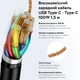 Зарядное устройство RZTK GaN2 65W 2xUSB-C (PD3.0) + кабель USB-C 100W White - изображение 8