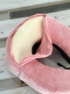 Дорожня подушка-рогалик Memory foam під шию з фіксатором - рожевий - зображення 5
