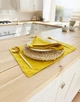 Льняной сервировочный коврик (ланчмат) TouchableLinen 2 шт 30x40 см Желтый Подставка под тарелку из ткани - изображение 4