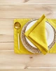 Льняной сервировочный коврик (ланчмат) TouchableLinen 2 шт 30x40 см Желтый Подставка под тарелку из ткани - изображение 5