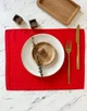 Сервировочный коврик (ланчмат) из льняной ткани TouchableLinen 2 шт 30x40 см Красный Подставка под тарелки - изображение 1