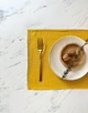 Льняной сервировочный коврик (ланчмат) TouchableLinen 2 шт 40x50 см Горчичный Подставка под тарелку - изображение 2