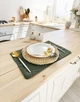 Льняной сервировочный коврик (ланчмат) TouchableLinen 2 шт 30x40 см Зеленый Текстильная подставка под тарелку - изображение 2
