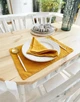 Льняной сервировочный коврик (ланчмат) TouchableLinen 2 шт 40x50 см Горчичный Подставка под тарелку - изображение 3
