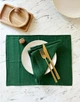 Льняной сервировочный коврик (ланчмат) TouchableLinen 2 шт 40х50 см Темно зеленый Подставка под тарелку из ткани - изображение 3