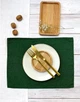 Льняной сервировочный коврик (ланчмат) TouchableLinen 2 шт 40х50 см Темно зеленый Подставка под тарелку из ткани - изображение 4