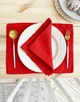 Сервировочный коврик (ланчмат) из льняной ткани TouchableLinen 2 шт 30x40 см Красный Подставка под тарелки - изображение 4