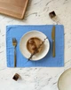 Сервировочный коврик (ланчмат) из льна TouchableLinen 2 шт 40x50 см Голубой Подставка под тарелку - изображение 1