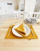 Льняной сервировочный коврик (ланчмат) TouchableLinen 2 шт 40x50 см Горчичный Подставка под тарелку - изображение 7