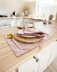 Сервировочный коврик (ланчмат) из льняной ткани TouchableLinen 2 шт 40x50 см Пыльно-розовый Подставка под тарелки - изображение 3