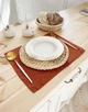 Сервировочный коврик (ланчмат 100% льон) из льняной ткани TouchableLinen 2 шт 30x40 см Терракотовый Подставка под тарелки - изображение 2