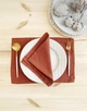 Сервировочный коврик (ланчмат 100% льон) из льняной ткани TouchableLinen 2 шт 30x40 см Терракотовый Подставка под тарелки - изображение 3