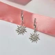 Серебряные серьги сережки с Подвеской Солнце в Белых Камнях серебро 925 пробы Родированное 53295р 4.00г - изображение 5
