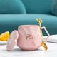 Сувенирный подарочный набор Lesko A29 Pink чашка+ложка - изображение 1