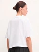Футболка хлопковая оверсайз короткая женская Adidas W Bl Sj Bf T JG8737 XS White/Black (4067902942506) - изображение 8