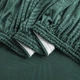 Чохол на кутовий диван 2+2, еластичний велюр, оксамит Domidekor Palm leaves, зелений (3820) - изображение 4