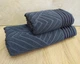 Набор турецких махровых полотенец 50х90+70х140 Gulcan Jacquard Cotton Lux Yeni Cizgili Antrasit - изображение 2