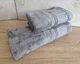 Набор турецких бамбуковых махровых полотенец Cestepe 50х90+70х140 Bamboo Aymira Grey - изображение 3