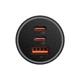 АЗП Автомобільний зарядний пристрій Baseus Golden Contactor Triple Fast Charger Car Charger 65W USB+2Type-C Сірий - зображення 5