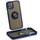 Чохол Fiji Colorframe для Apple iPhone 12 матовий бампер з кільцем підставкою Dark Blue - зображення 1