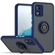 Чехол Fiji Colorframe для Motorola E13 матовый бампер с кольцом подставкой Dark Blue - изображение 1