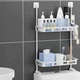 Полиця-стелаж Stenson R93340 для туалету металева 30х14,5х51 см White - зображення 2