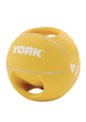 Мяч медбол York Fitness 4 кг с двумя ручками желтый для фитнеса реабилитации - изображение 1