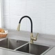 Смеситель для кухни Frap F4044-3 с гибким изливом, 2 режима, золото/черный - изображение 2