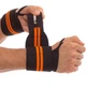 Бинты кистевые для жима (2шт) STRENGTH WRIST WRAPS MUTE 9097 (PL, эластан, l-58см, Черно-оранжевый) - изображение 1