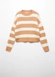 Джемпер в полоску MANGO 67000474 Светло- коричневый с молочным L KL0194 - изображение 4