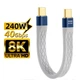 Кабель перехідник USB Type-C M/M 8K, 40Gbps, USB 4.0, PD240W Metal GREY, 13 см (48787) - зображення 1