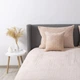 Велюрове двостороннє покривало ПЕТ Comfort Velour 150х210 см Пудра Ромб круглий - зображення 3