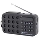 Радіоприймач цифровий з акумулятором та ремінцем Радіо FM LED-дисплей MP3-плеєр Bluetooth-колонка Black - зображення 4