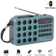 Радіоприймач цифровий з акумулятором та ремінцем Радіо FM LED-дисплей MP3-плеєр Bluetooth-колонка Blue - зображення 5