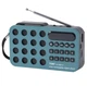 Радіоприймач цифровий з акумулятором та ремінцем Радіо FM LED-дисплей MP3-плеєр Bluetooth-колонка Blue - зображення 7