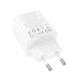 Адаптер сетевой HOCO Fundador four-port charger set N55 2USB/2Type-C, 20W/3A, PD/QC| белый - изображение 2